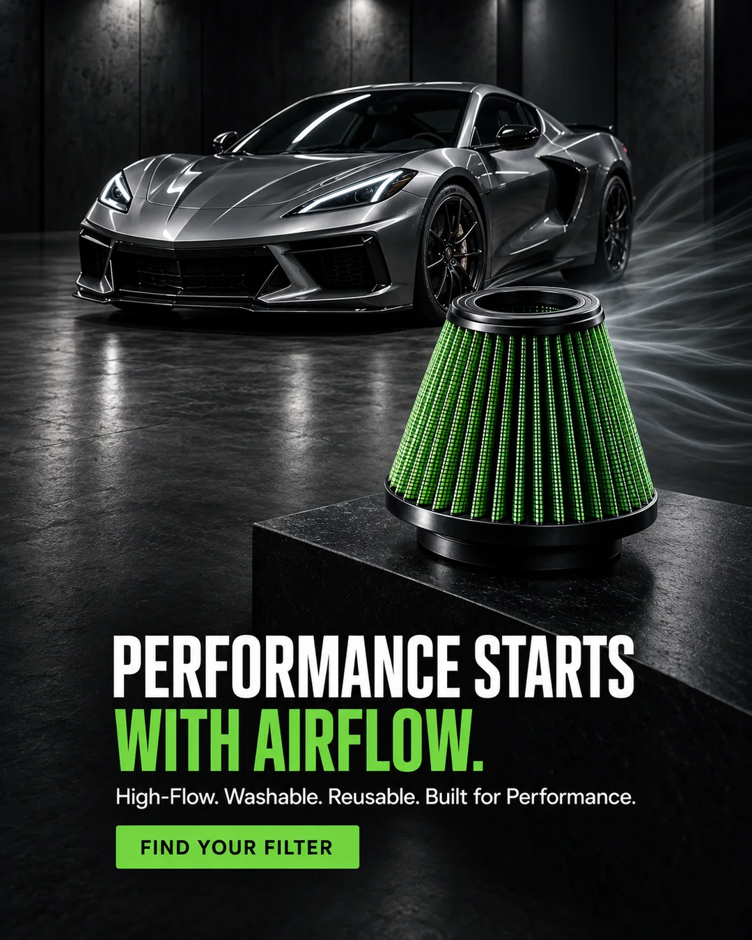 Performance starts with airflow. High-flow, washable, reusable Green Filter air filters. Find your filter.