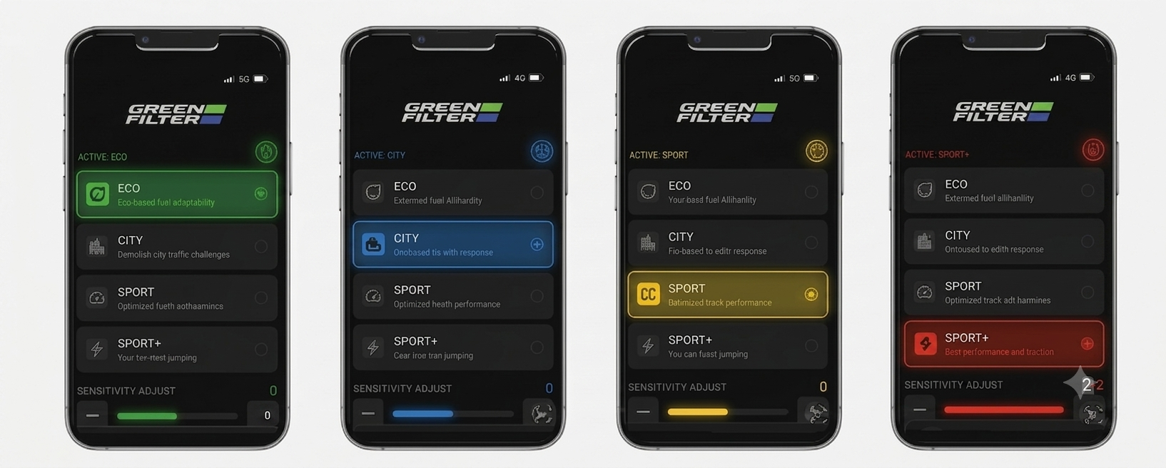 Four driving modes - ECO, CITY, SPORT, and SPORT+